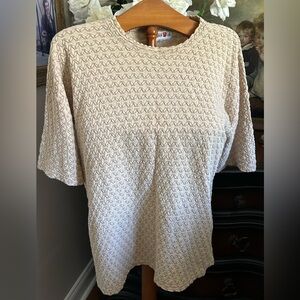Forever Wear Vintage Cream Patterned Women’s Top Blouse.May fit Sz XL